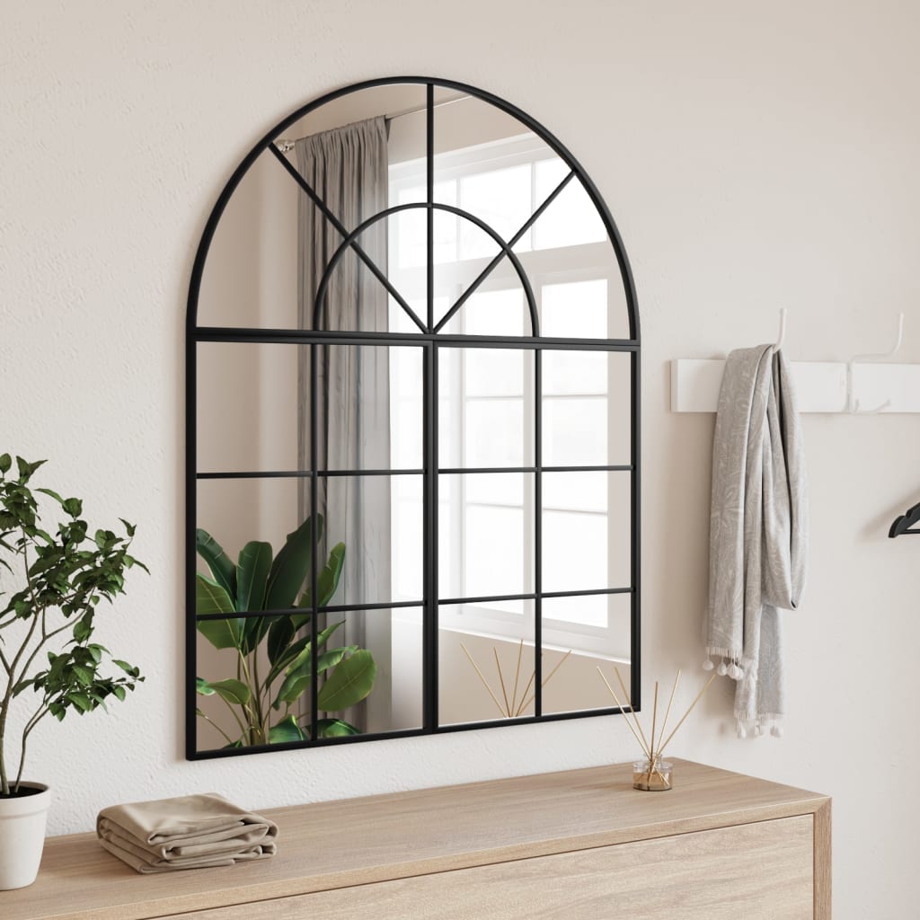 Wall Mirror Black Arch Iron