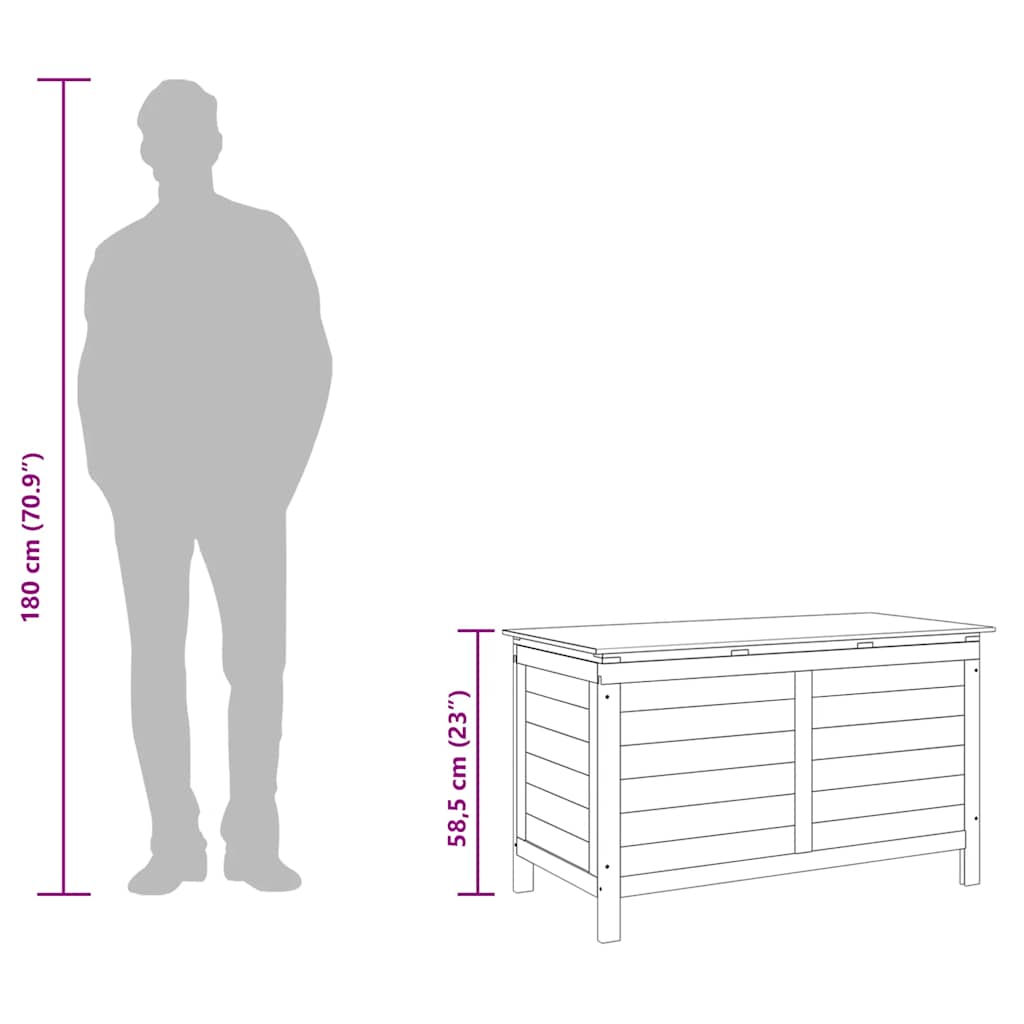 Garden Storage Box Anthracite 99x49.5x58.5 cm Solid Wood Fir