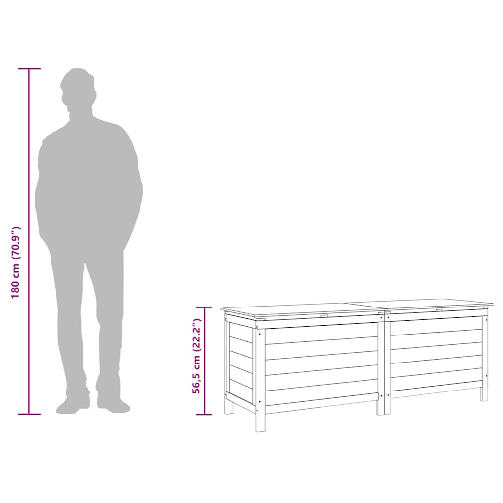 Garden Storage Box Anthracite 150x50x56.5 cm Solid Wood Fir