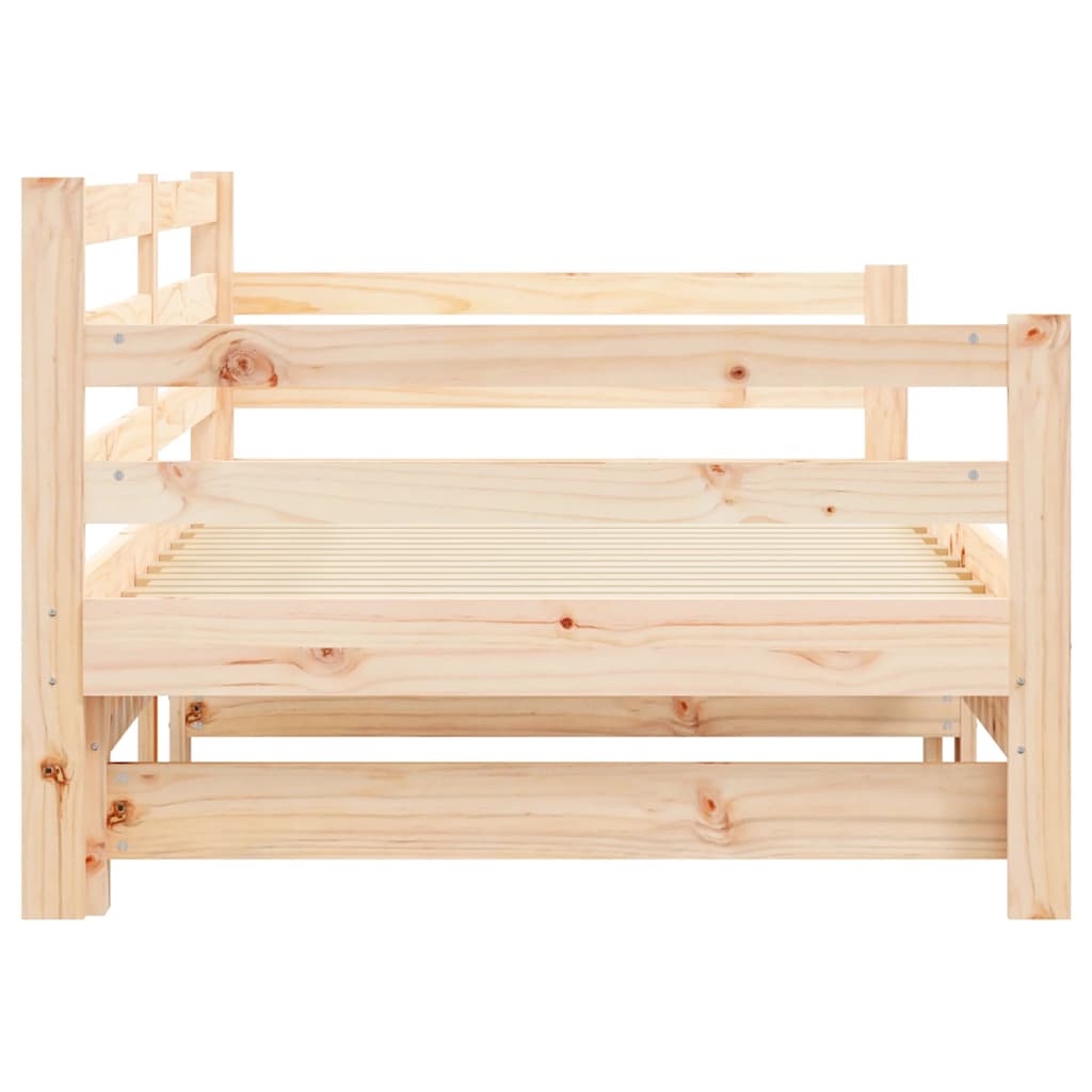 Daybed with Trundle without Mattress 90x200 cm Solid Wood