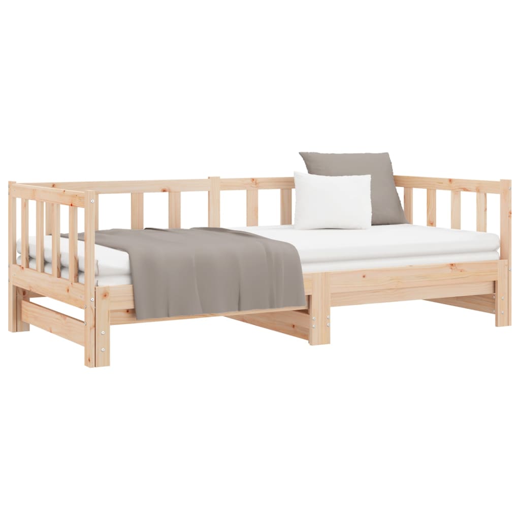 Day Bed with Trundle without Mattress 90x200 cm Solid Wood
