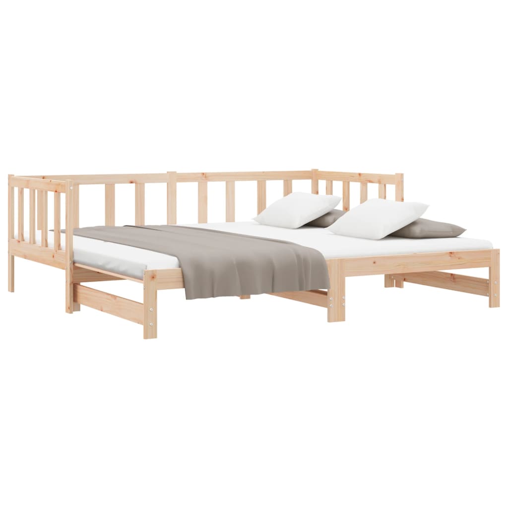 Day Bed with Trundle without Mattress 90x200 cm Solid Wood
