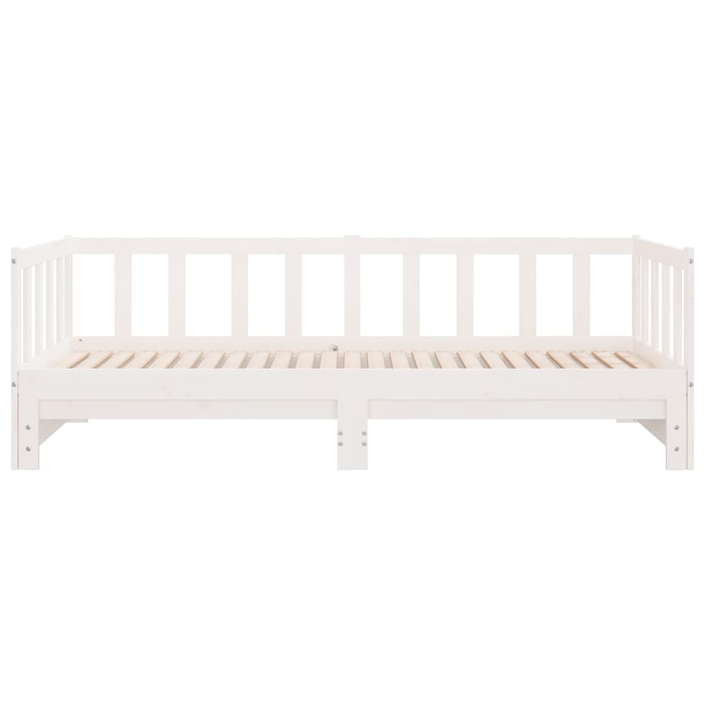 Day Bed with Trundle without Mattress White 80x200 cm Solid Wood