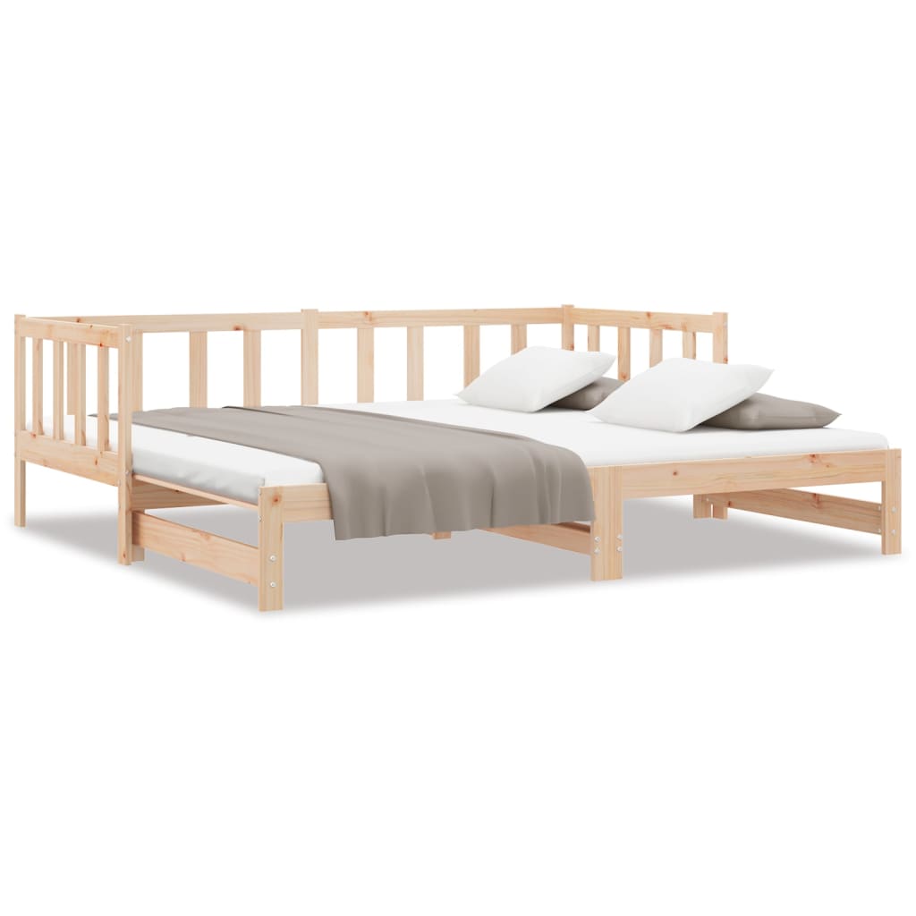 Day Bed with Trundle without Mattress 90x190 cm Single Solid Wood