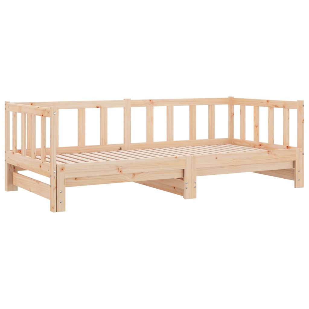 Day Bed with Trundle without Mattress 90x190 cm Single Solid Wood