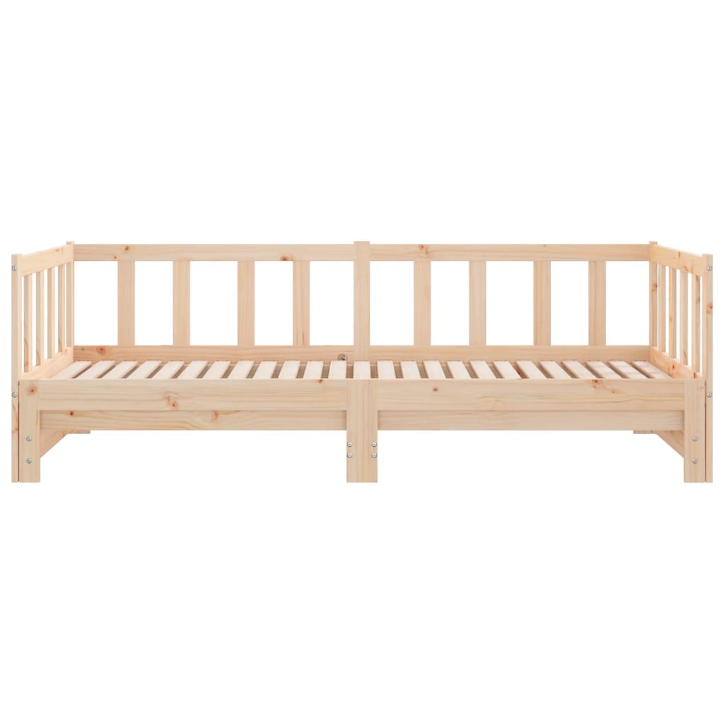 Day Bed with Trundle without Mattress 90x190 cm Single Solid Wood