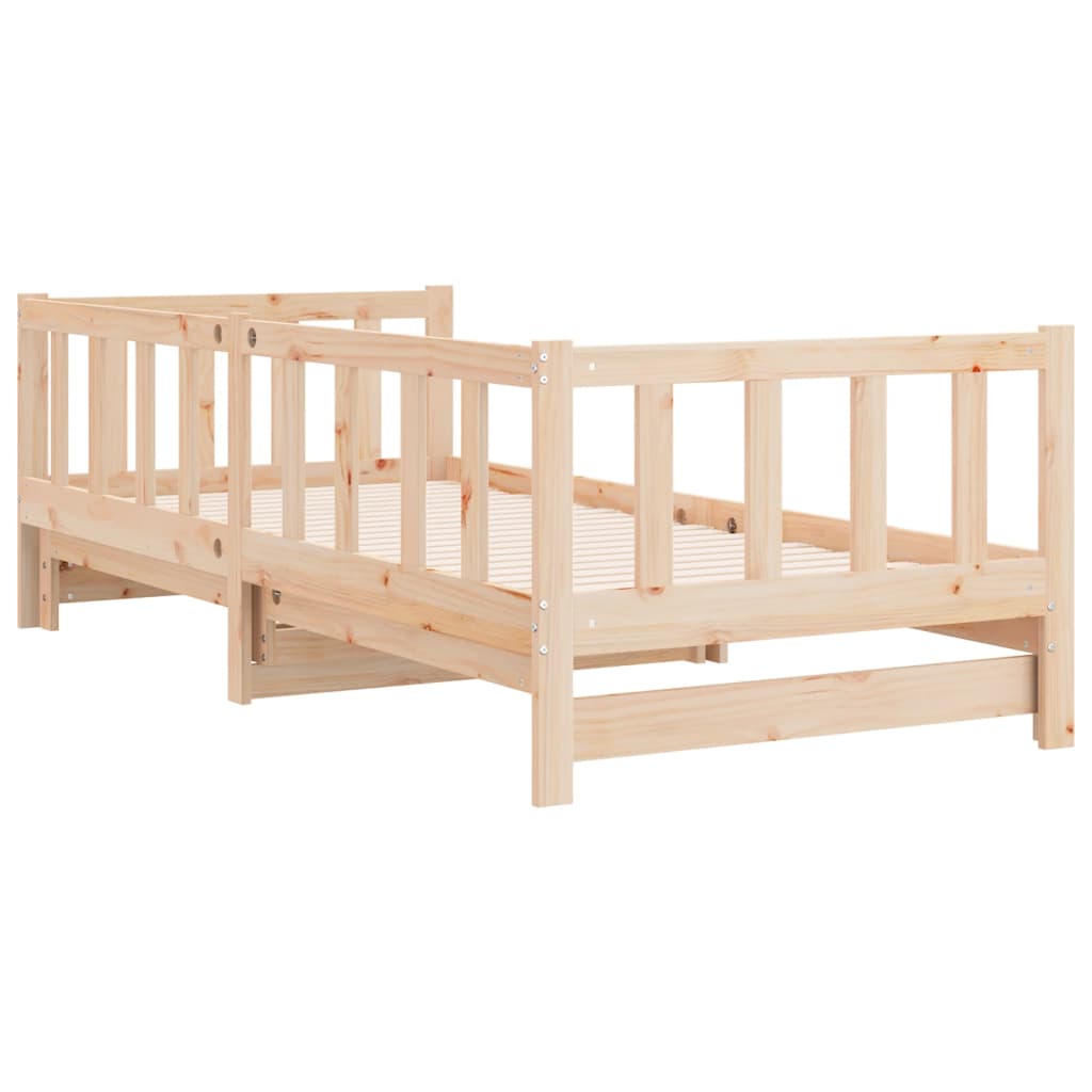 Day Bed with Trundle without Mattress 90x190 cm Single Solid Wood
