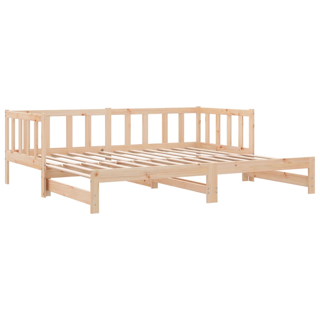 Day Bed with Trundle without Mattress 90x190 cm Single Solid Wood