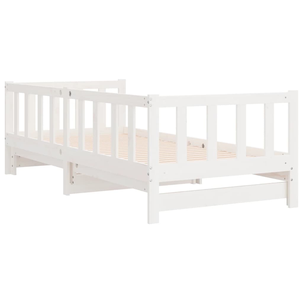 Day Bed with Trundle without Mattress White 90x190 cm Single Solid Wood
