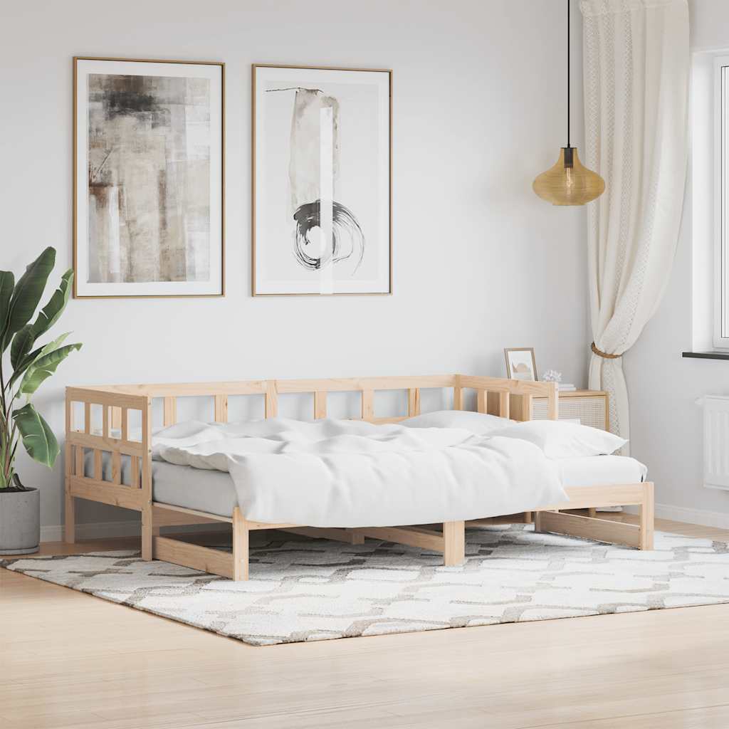 Daybed with Trundle without Mattress 80x200 cm Solid Wood