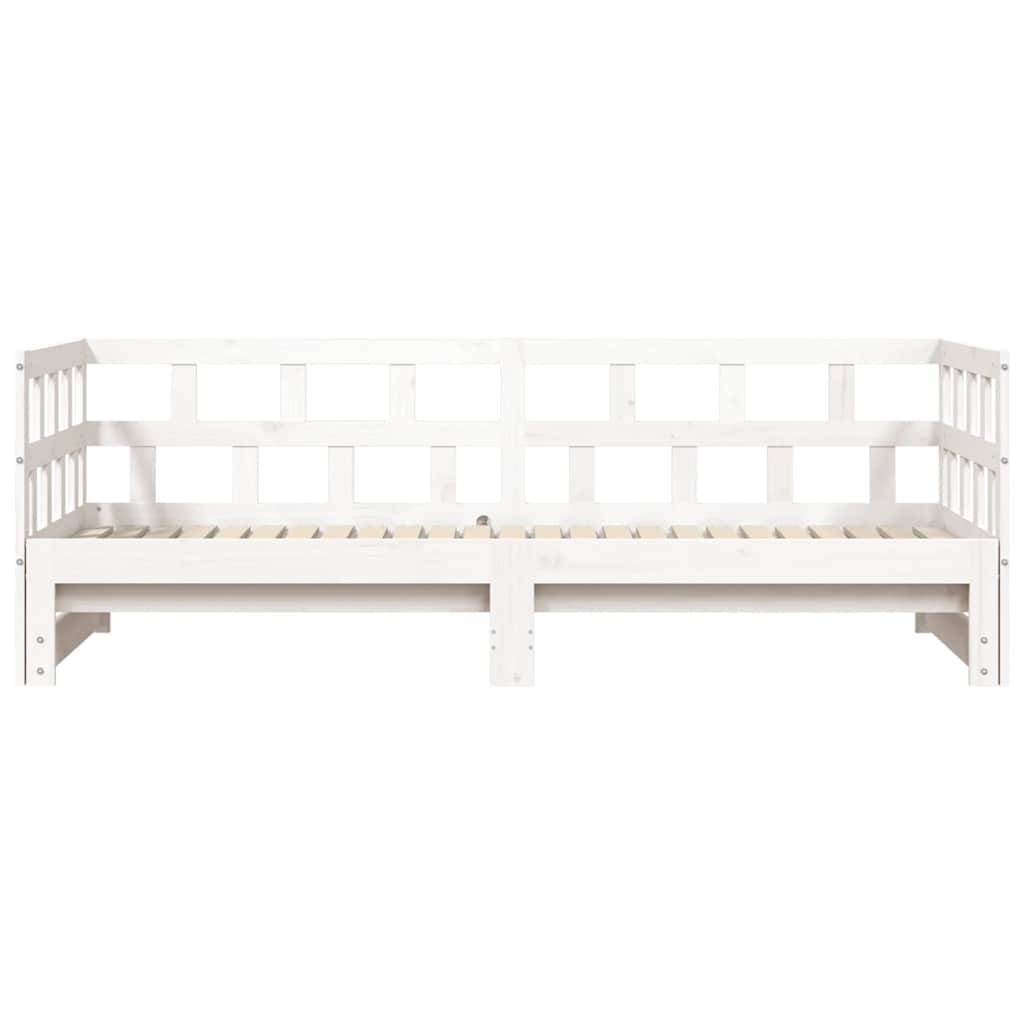Daybed with Trundle without Mattress White 80x200 cm Solid Wood
