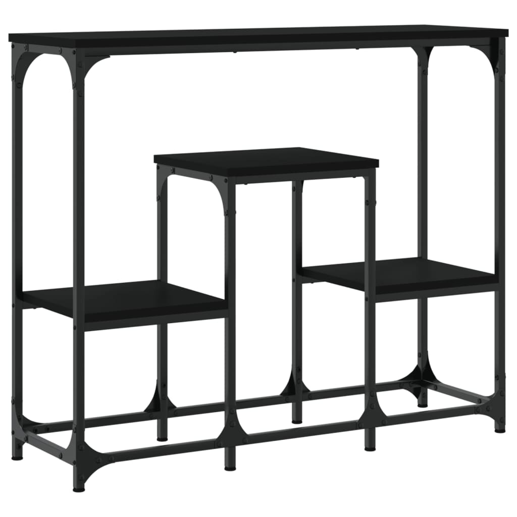 Console Table Black 89.5x28x76 cm Engineered Wood