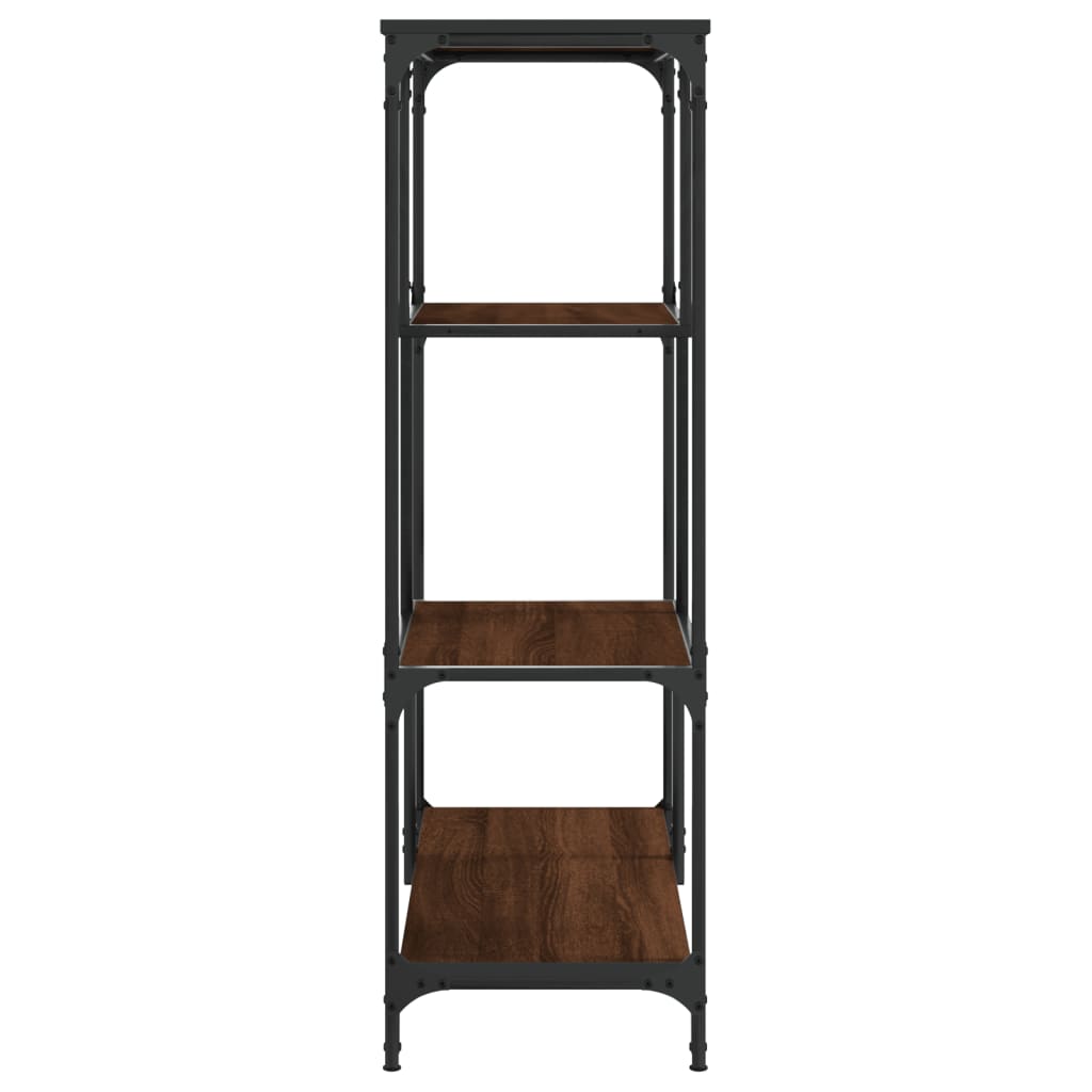 Bookshelf Brown Oak 81x36x115 cm Engineered Wood and Steel