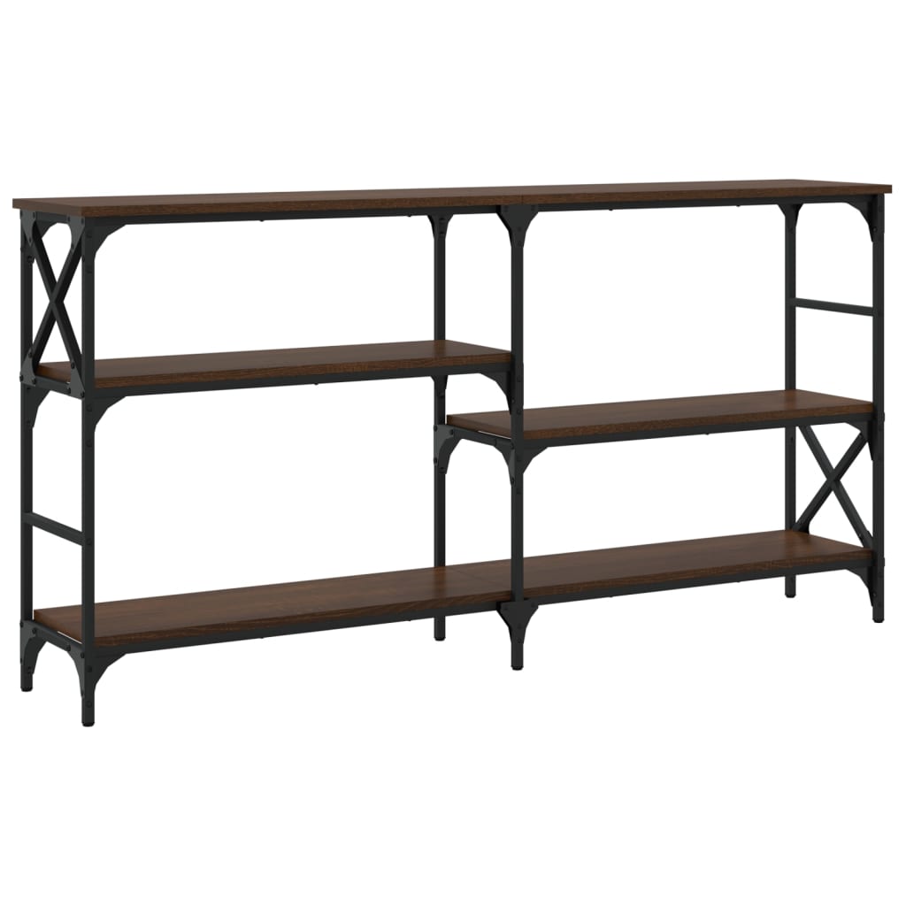 Console Table Brown Oak 150x29x76.5 cm Engineered Wood