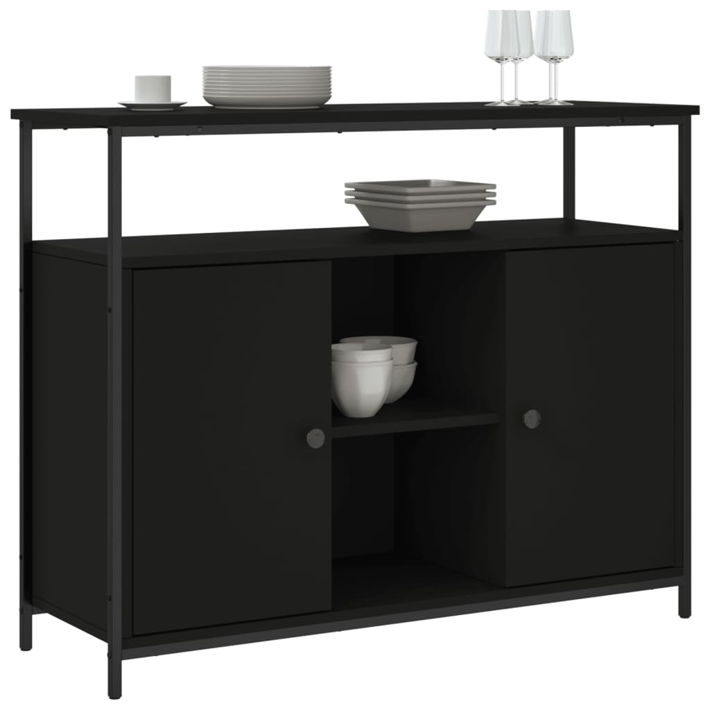 Sideboard Black 100x35x80 cm Engineered Wood