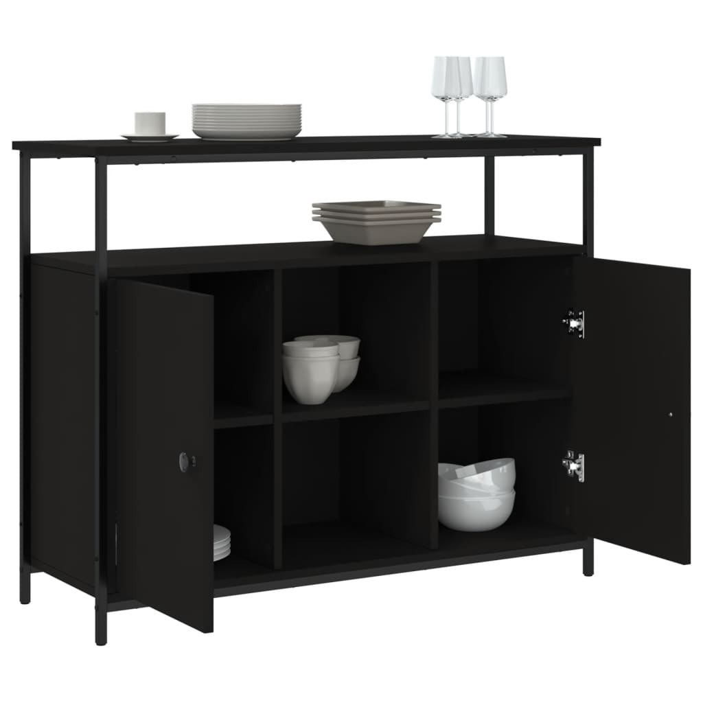 Sideboard Black 100x35x80 cm Engineered Wood