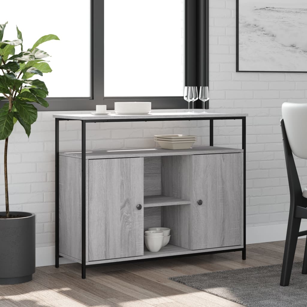 Sideboard Grey Sonoma 100x35x80 cm Engineered Wood