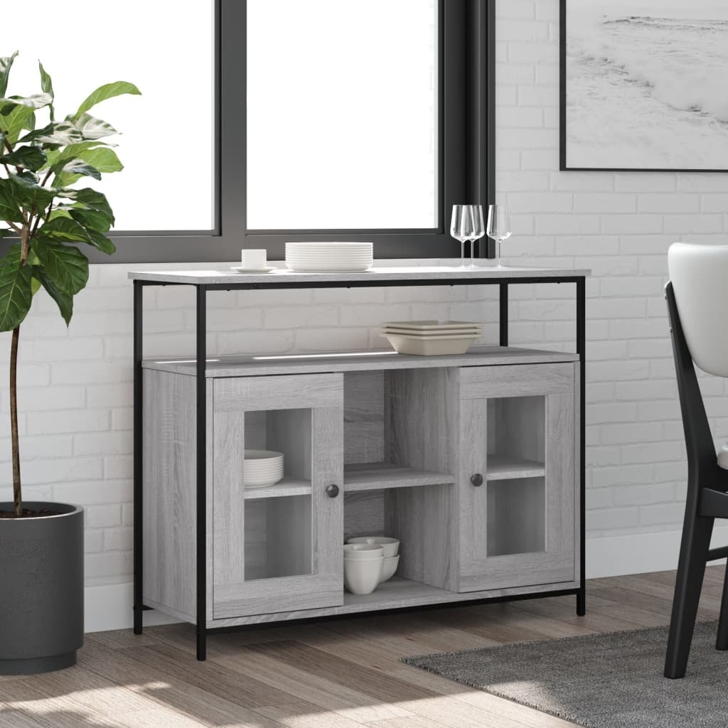 Sideboard Grey Sonoma 100x35x80 cm Engineered Wood
