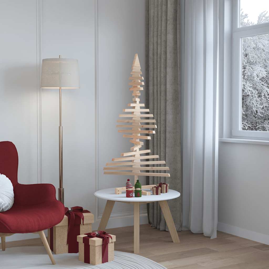 Wooden Christmas Tree for Decoration 120 cm Solid Wood Pine