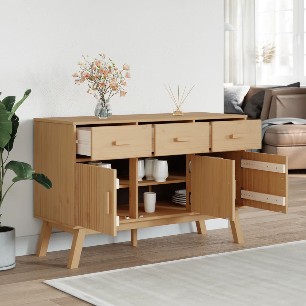 Sideboard OLDEN Brown 114x43x73.5 cm Solid Wood Pine