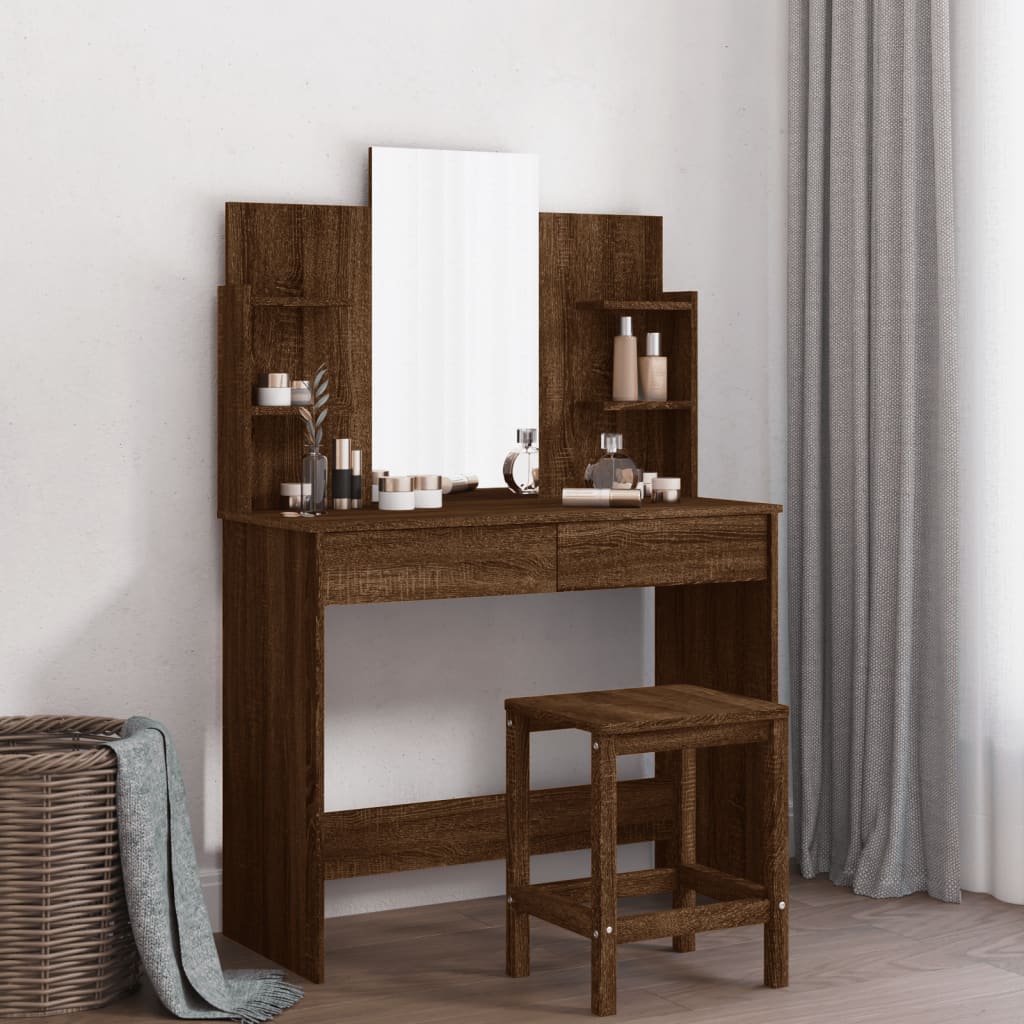 Dressing Table With Mirror 96X39X142 Cm