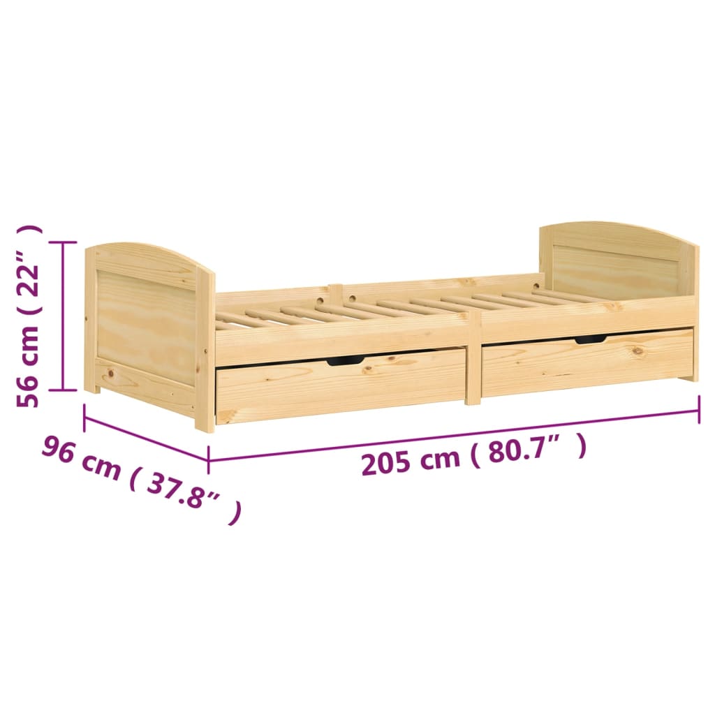 Day Bed with 2 Drawers without Mattress 