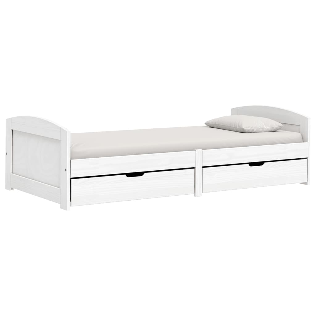 Day Bed with 2 Drawers without Mattress "IRUN" White 90x200 cm