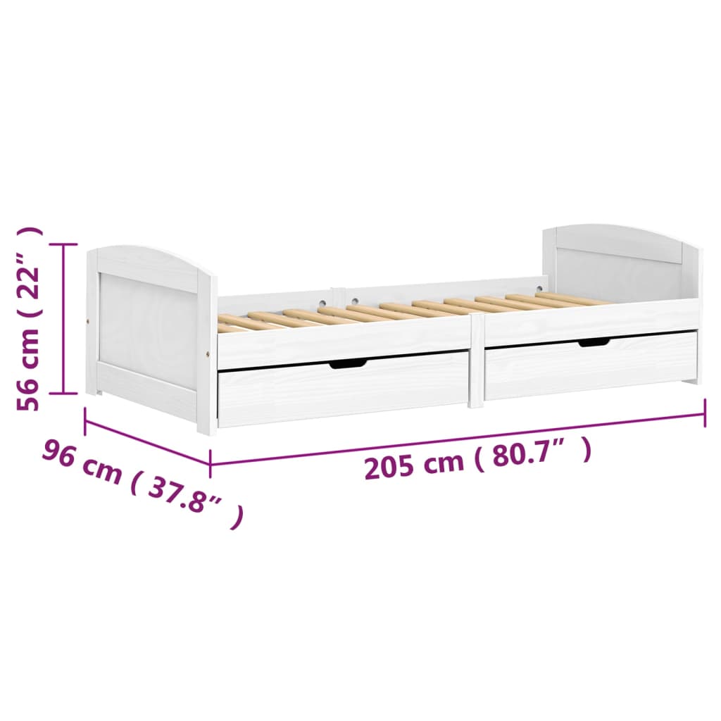 Day Bed with 2 Drawers without Mattress 