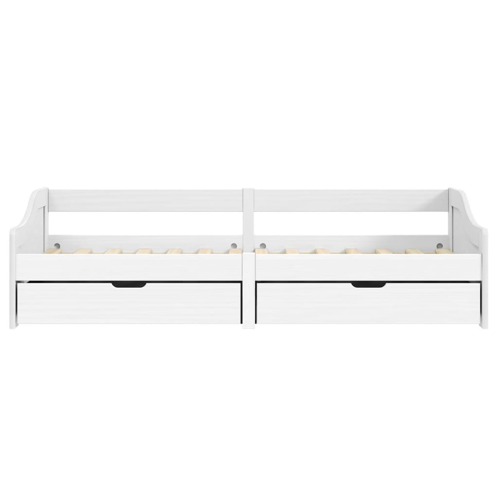 Day Bed with 2 Drawers without Mattress "IRUN" White 90x200 cm