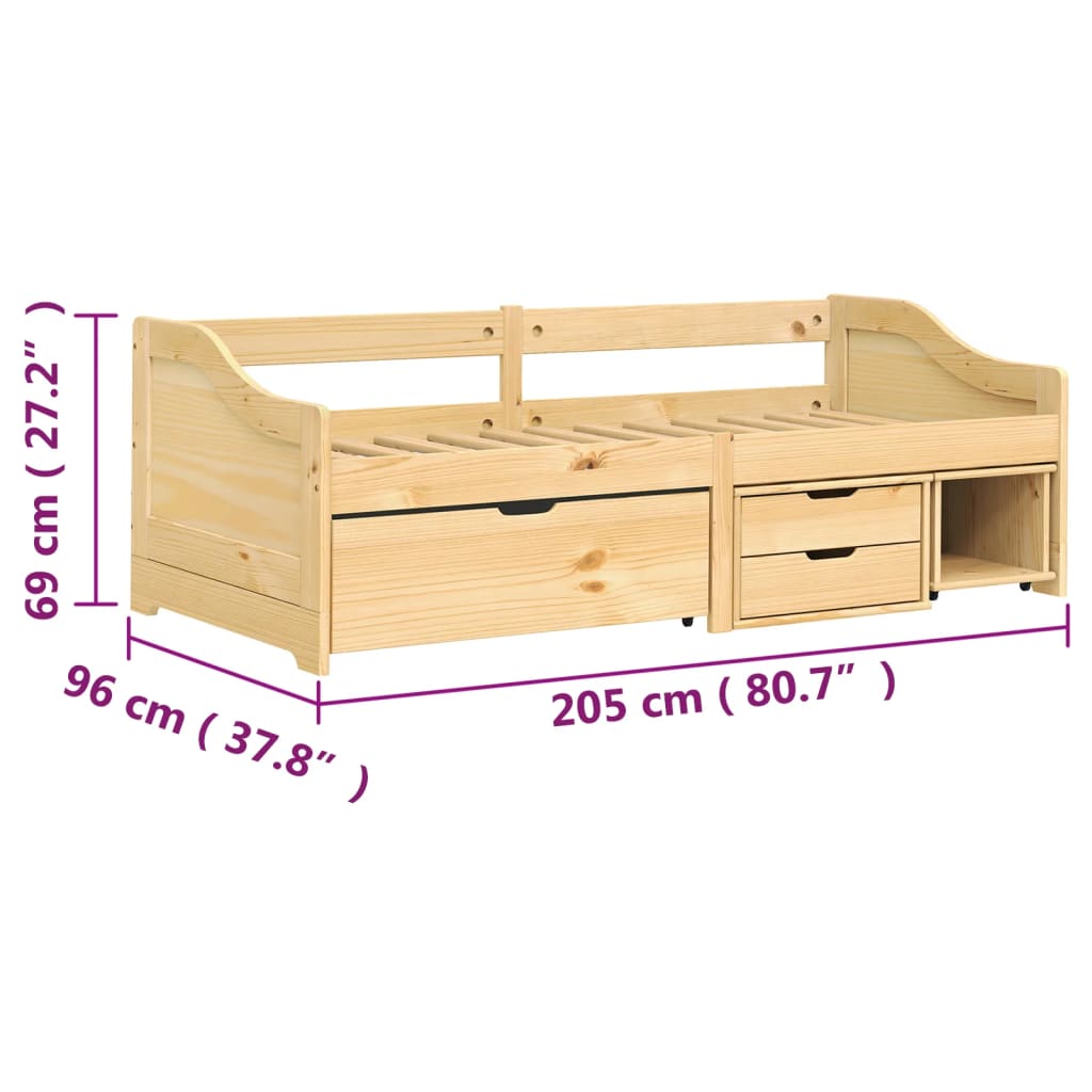 Day Bed with 3 Drawers without Mattress 