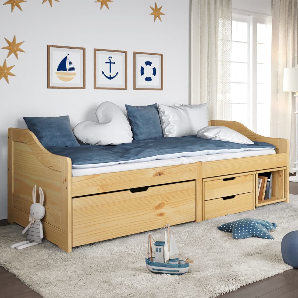 Day Bed with 3 Drawers without Mattress 