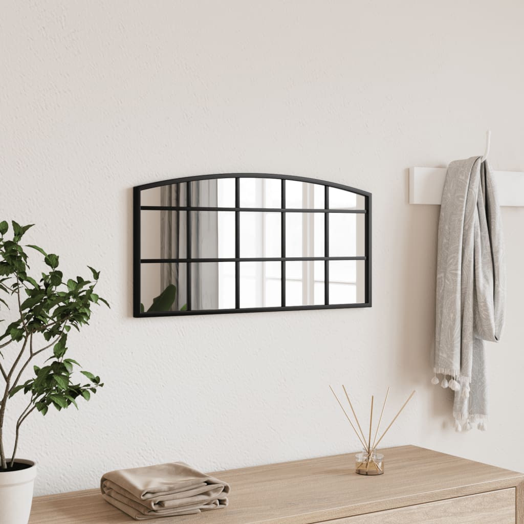 Wall Mirror Black Arch Iron