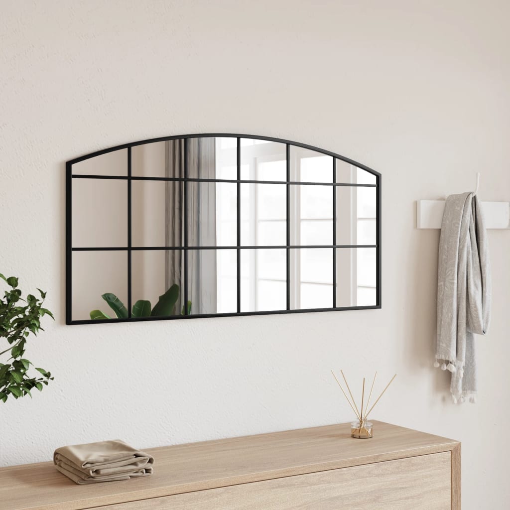 Wall Mirror Black Arch Iron