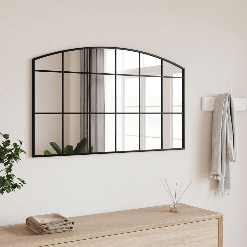 Wall Mirror Black Arch Iron