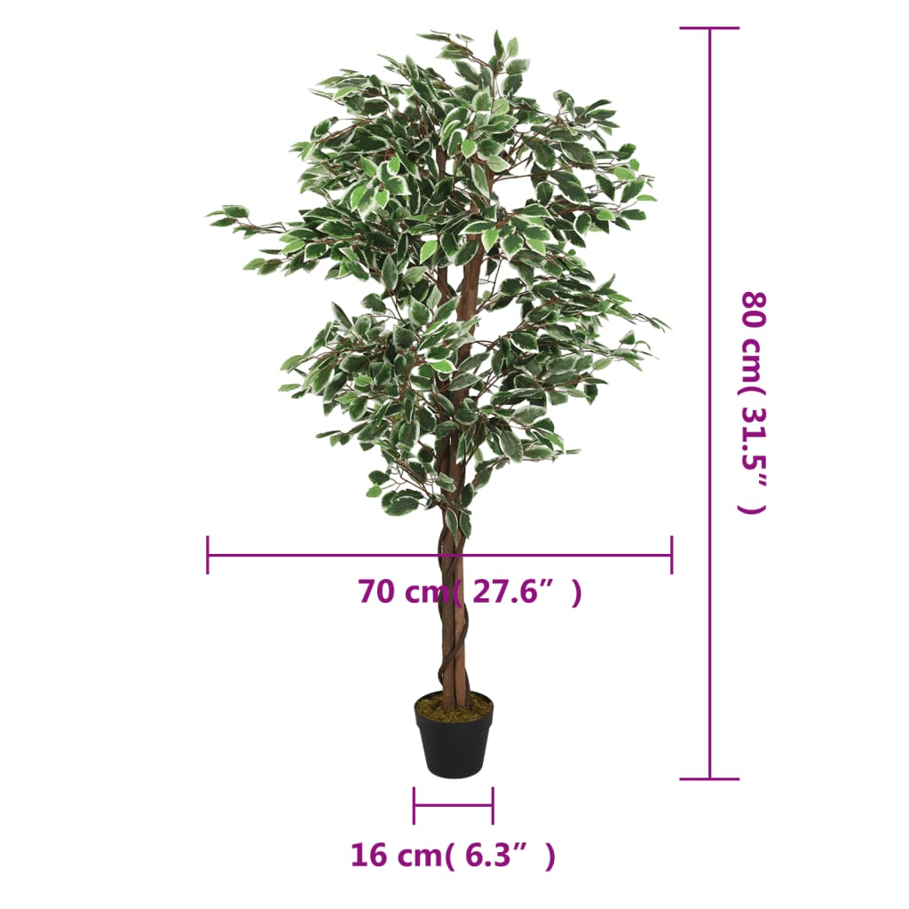 Artificial Ficus Tree 378 Leaves 80 cm Green