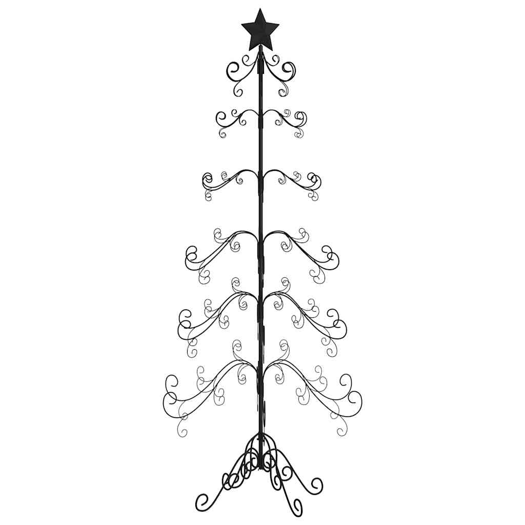 Metal Christmas Tree for Decoration Black 215 cm