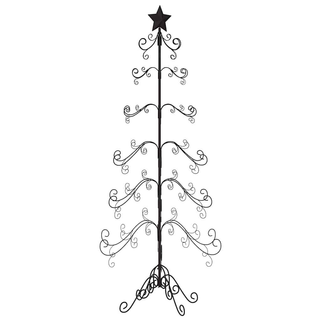 Metal Christmas Tree for Decoration Black 215 cm