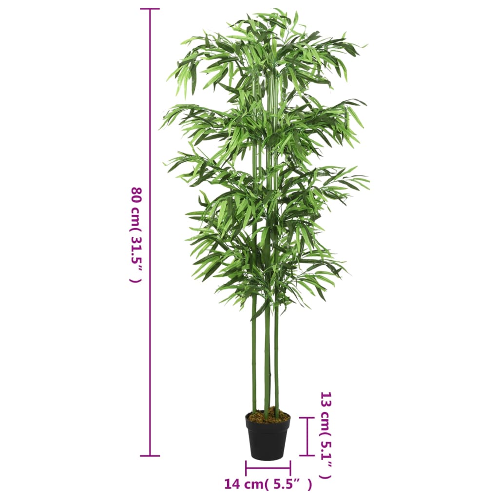 Artificial Bamboo Tree 240 Leaves 80 cm Green