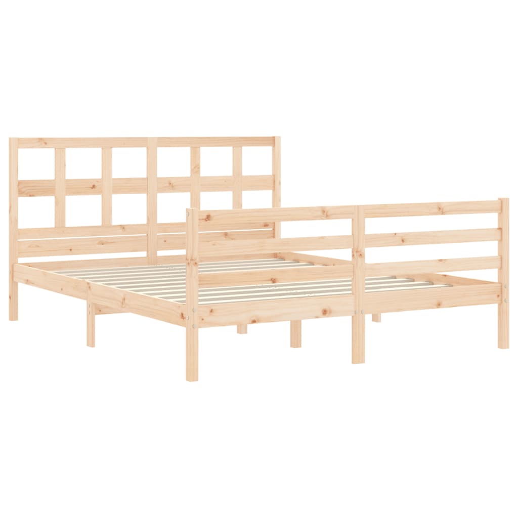 Bed Frame without Mattress 160x200 cm Solid Wood