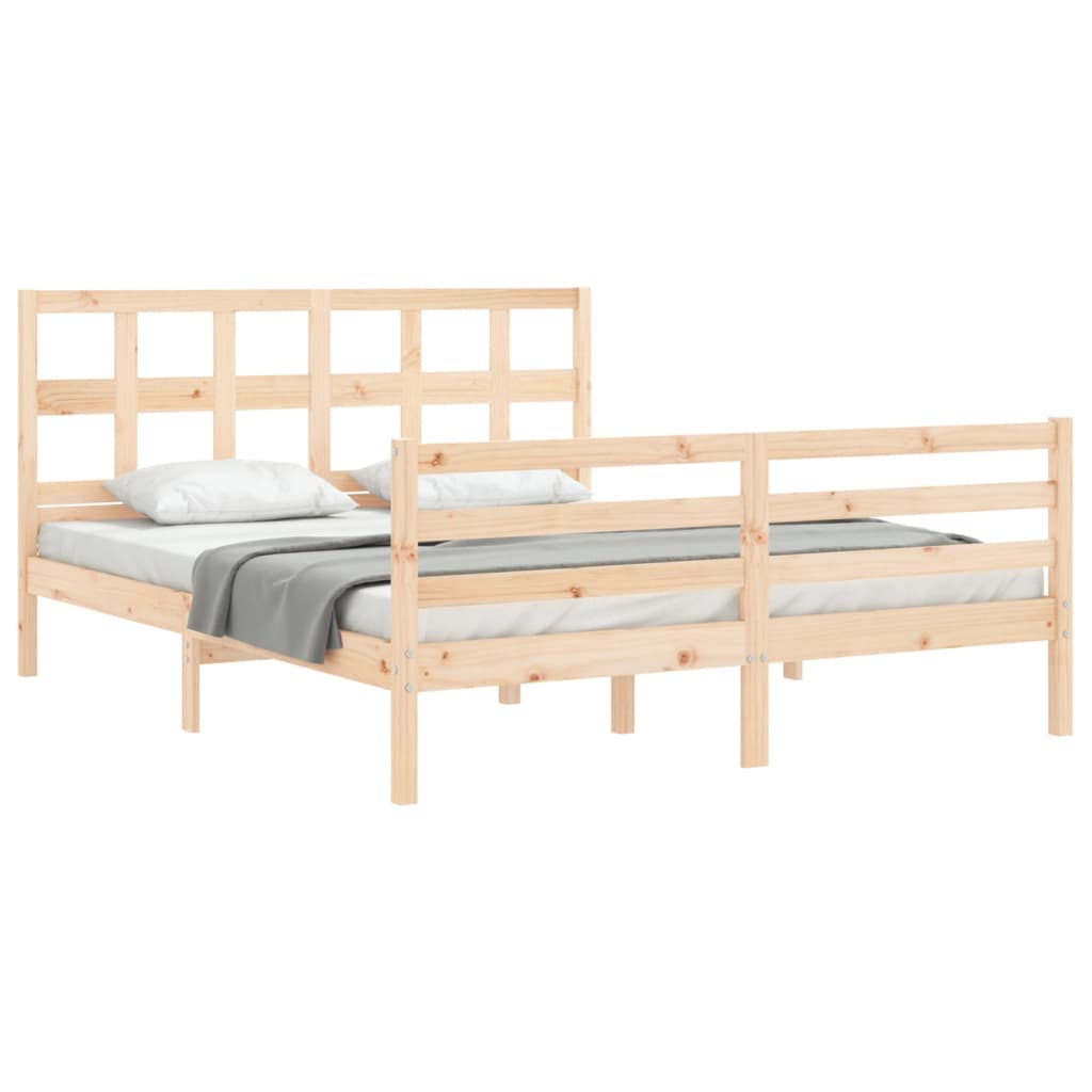 Bed Frame without Mattress 160x200 cm Solid Wood