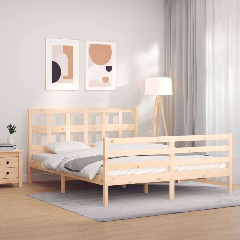 Bed Frame without Mattress 160x200 cm Solid Wood