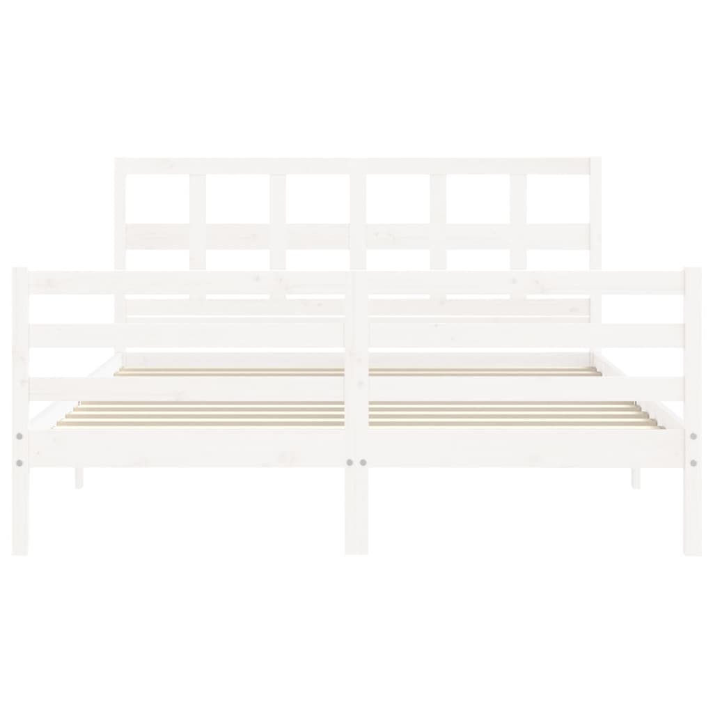 Bed Frame without Mattress White 160x200 cm Solid Wood