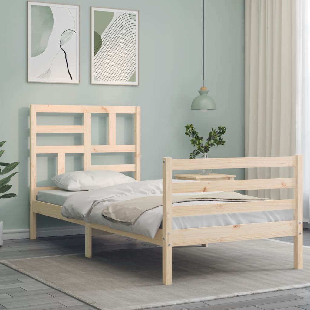 Bed Frame without Mattress Small Single Solid Wood