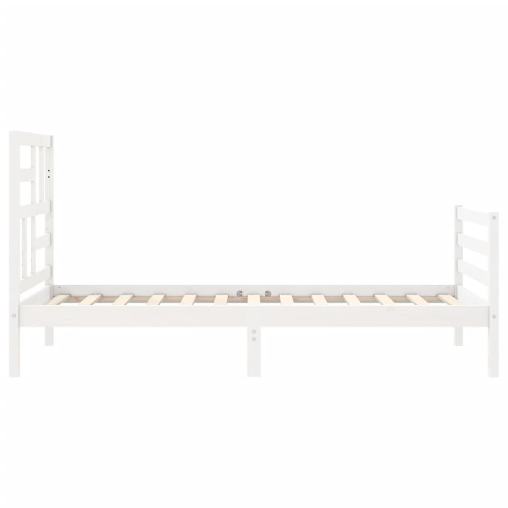 Bed Frame without Mattress White Small Single Solid Wood