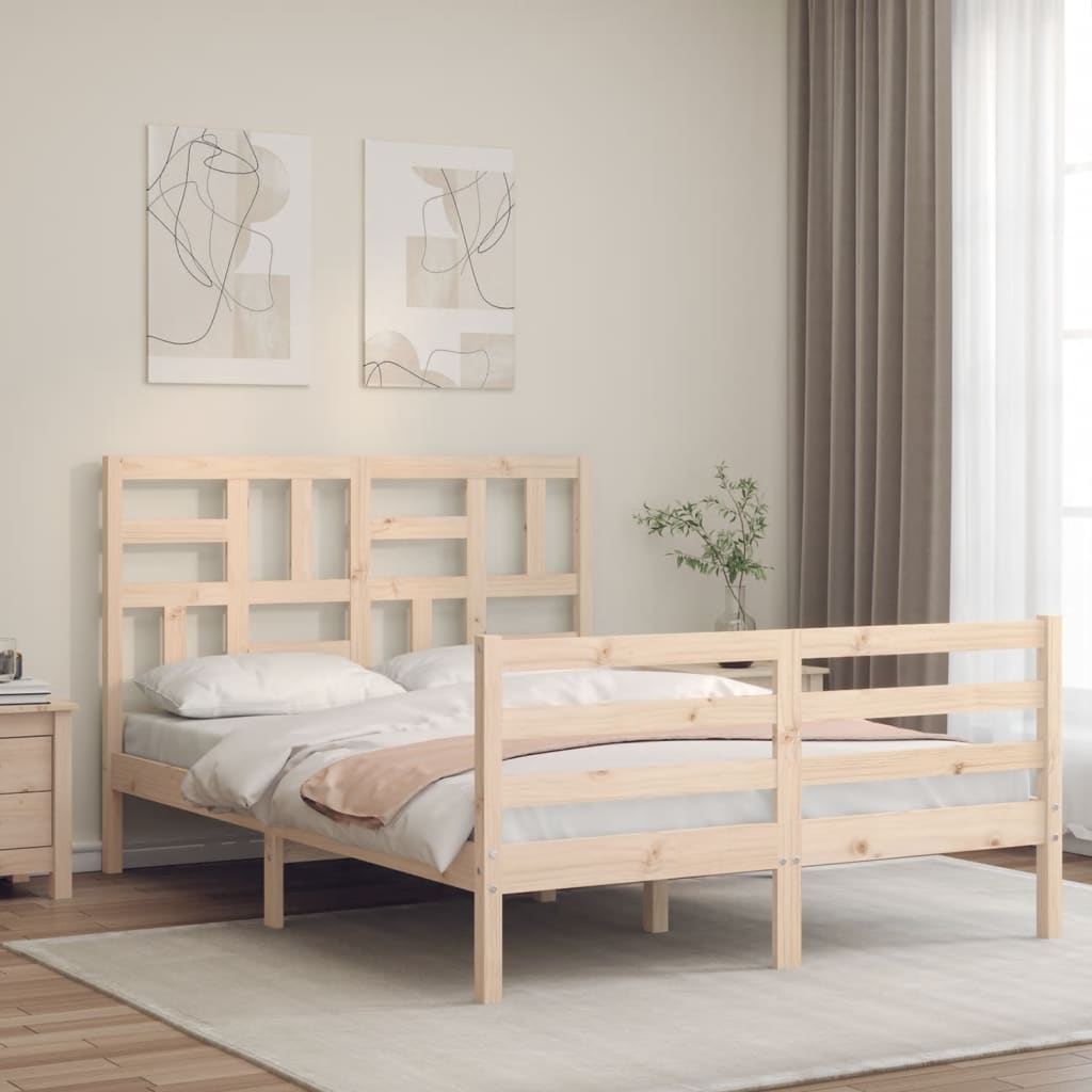 Bed Frame without Mattress Small Double Solid Wood