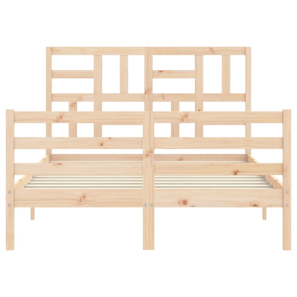 Bed Frame without Mattress Double Solid Wood