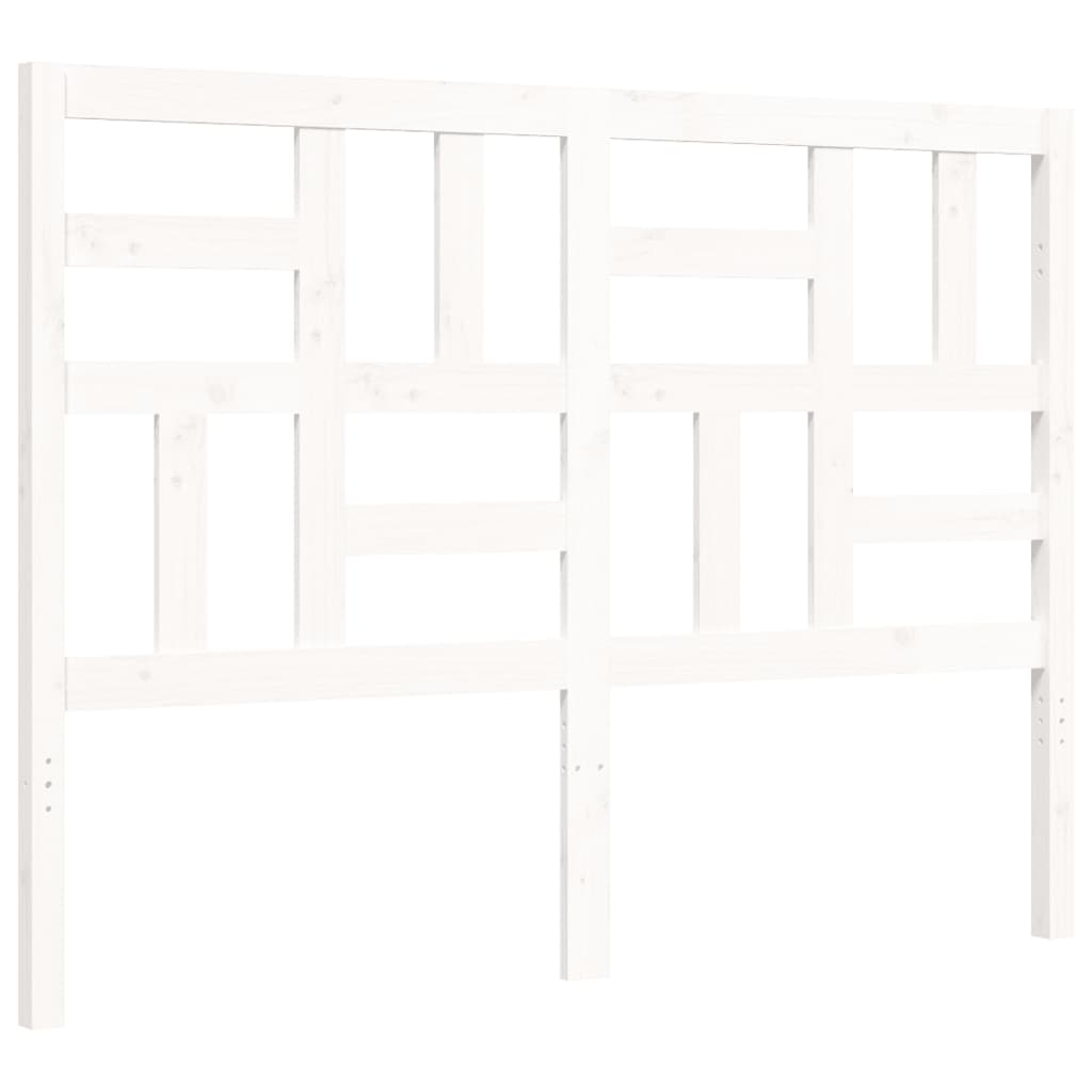 Bed Frame without Mattress White Double Solid Wood