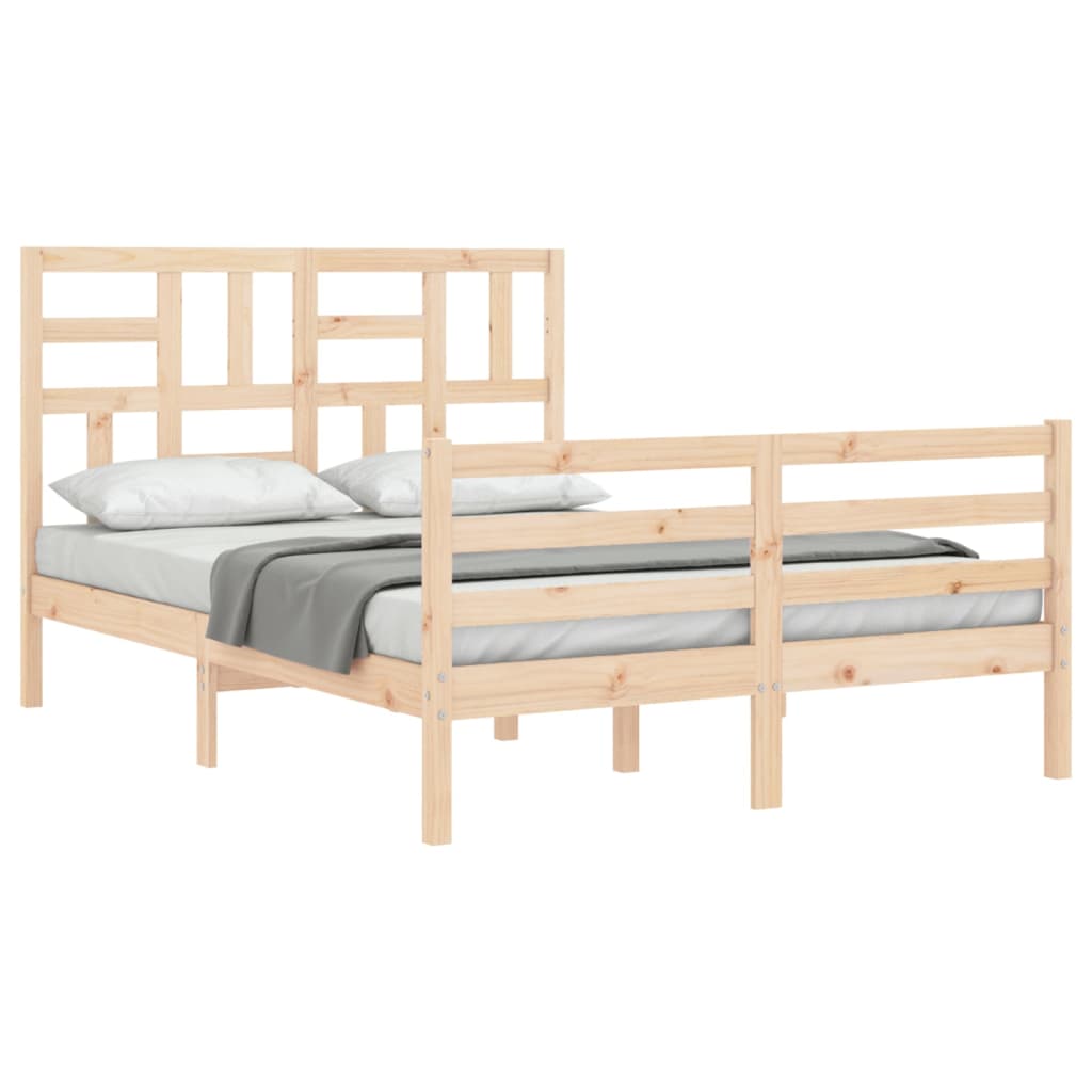 Bed Frame without Mattress 140x190 cm Solid Wood