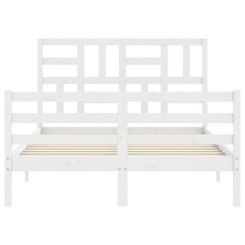 Bed Frame without Mattress White 140x190 cm Solid Wood
