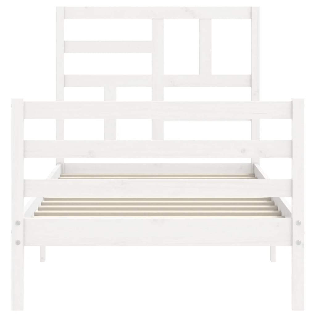 Bed Frame without Mattress White 90x200 cm Solid Wood